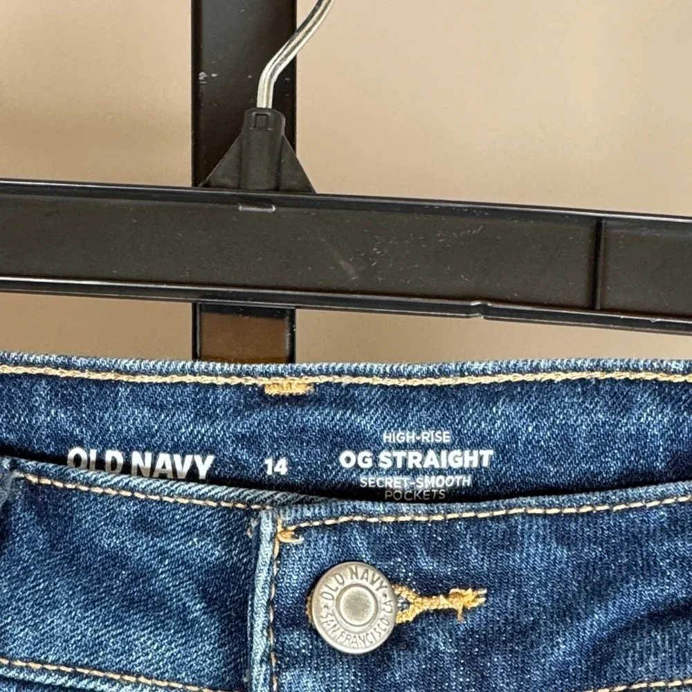 Old Navy OG Straight Dark Blue Jean Shorts Size 14